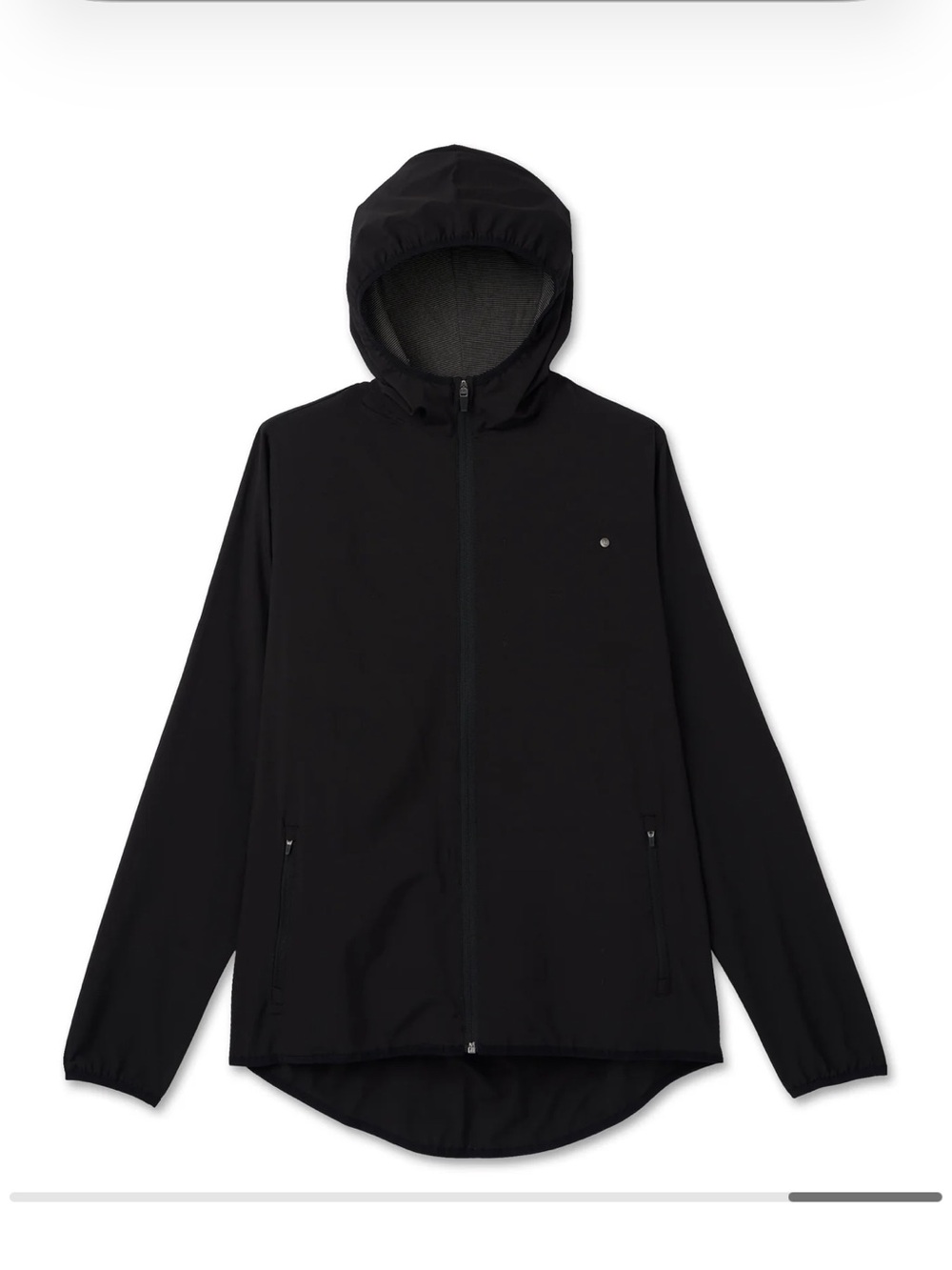 Vuori Outdoor Trainer Shell Black Mens Hooded Jacket Stretch Pockets Sz L - Picture 16 of 16